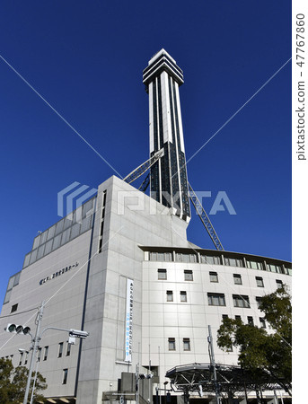 Overlooking Tower Hall Funabori in front of Tokyo cityscape "Toei Subway Station Funabori Station" in Japan 47767860