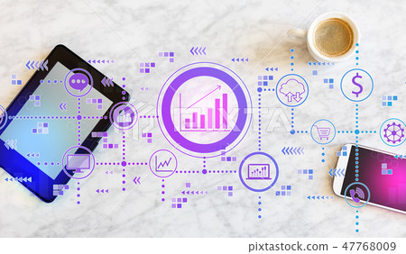 Marketing concept with tablet and phone 47768009