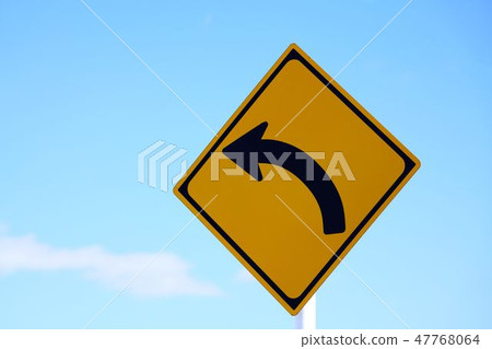 Road marking curve Caution Caution Do not proceed outside designated direction Road marking curve Caution Caution Do not proceed outside designated direction 47768064