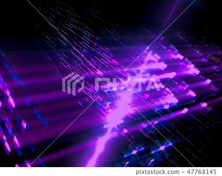 Abstract glowing grid and rays - digitally generated image Abstract glowing grid and rays - digitally generated image 47768145