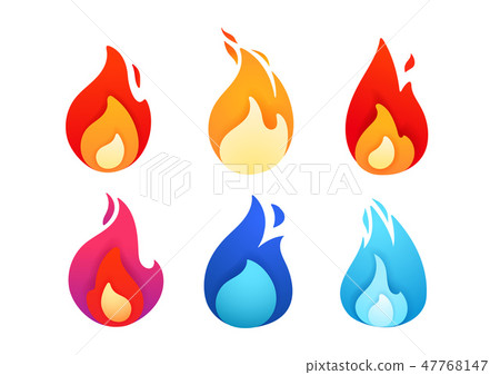 Vivid color abstract geometric flames collection Vivid color abstract geometric flames collection 47768147