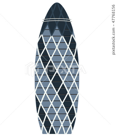 St Mary Ax - modern commercial skyscraper in London - vector illustration 47768156