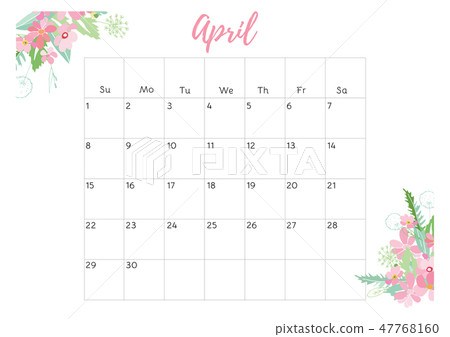 Vintage floral calendar 2018 Vintage floral calendar 2018 47768160