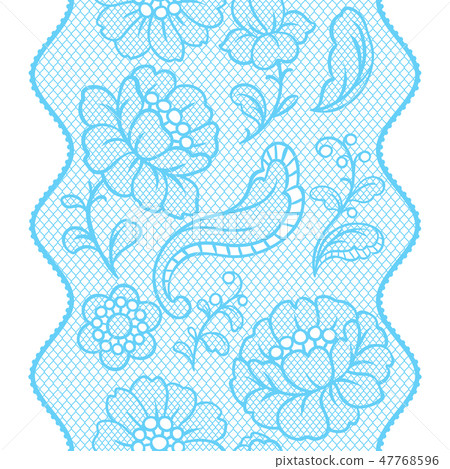 Seamless lace pattern with flowers. 47768596