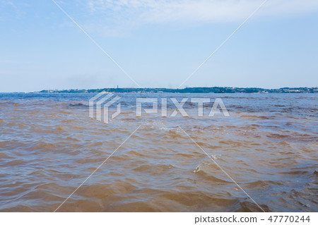 Brazilian rivers confluence from Manaus Brazilian rivers confluence from Manaus 47770244