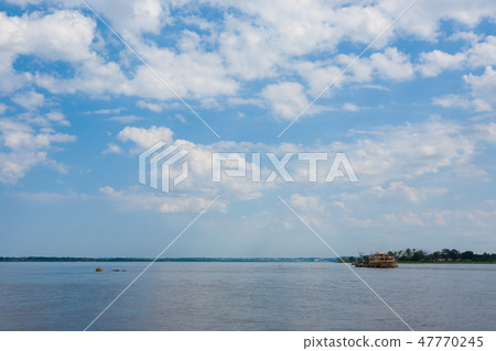 Brazilian rivers confluence from Manaus 47770245