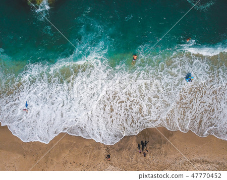 Aerial View From Flying Drone Of People Relaxing 47770452