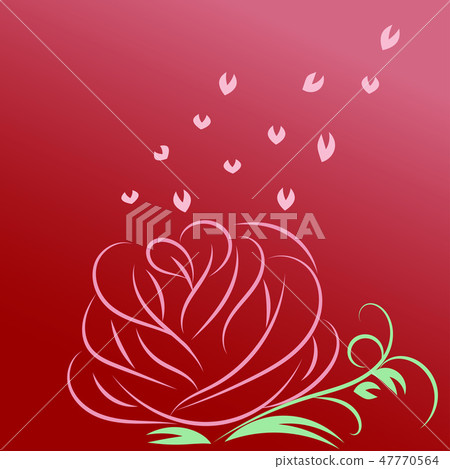 A pink rose by brush in love and valentine concept A pink rose by brush in love and valentine concept 47770564