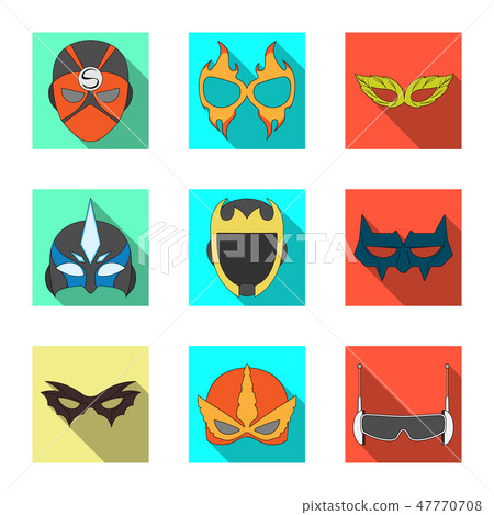 Vector illustration of hero and mask symbol. Collection of hero and superhero stock symbol for web. Vector illustration of hero and mask symbol. Collection of hero and superhero stock symbol for web. 47770708