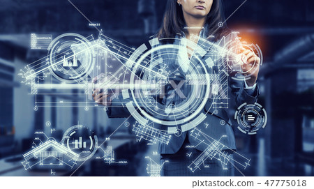 Woman using modern technologies for business Woman using modern technologies for business 47775018