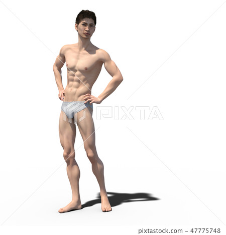 Male anatomy muscle 3DCG illustration material 47775748
