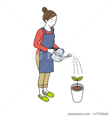 做澆灌的主婦的例證 做澆灌的主婦的例證 47776568