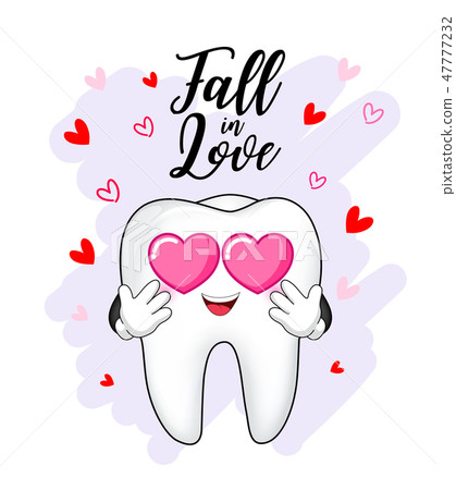 Tooth character fall in love. - Stock Illustration [47777232] - PIXTA