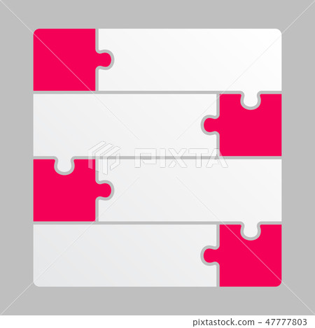 Four Pieces Puzzle Infographics. The Four Steps. 47777803