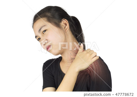shoulder muscle injury white background shoulder p 47778672