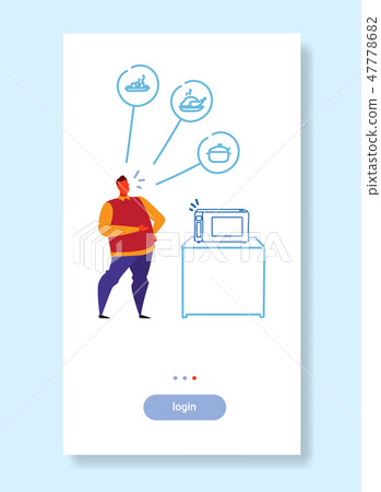 home microwave oven controlled by man smart tech recognizes commands voice control concept sketch 47778682