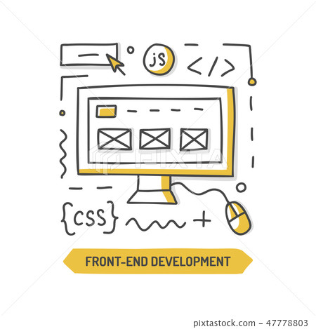 Frontend development doodle - Stock Illustration [47778803] - PIXTA
