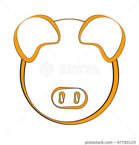 Outline of a pig head Outline of a pig head 47780120