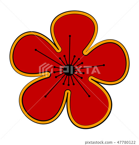 Sketch of a red flower Sketch of a red flower 47780122