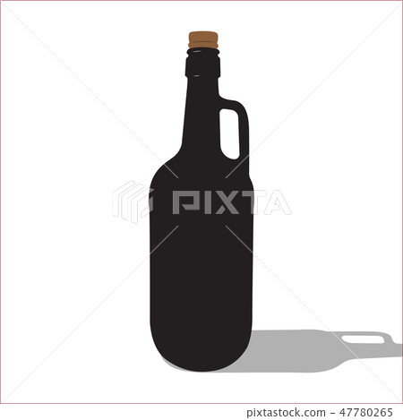 Vector beer or wine black silhouette isolated 47780265