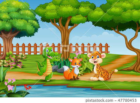 Basic Happy wild animal on the beautiful landscape 47780453