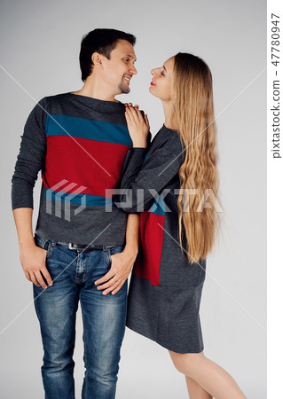 couple in love hugging on a white background couple in love hugging on a white background 47780947