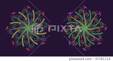 Floral flourish ornament in calligraphic style 47781114
