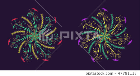Floral flourish ornament in calligraphic style 47781115