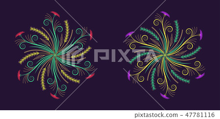 Floral flourish ornament in calligraphic style 47781116