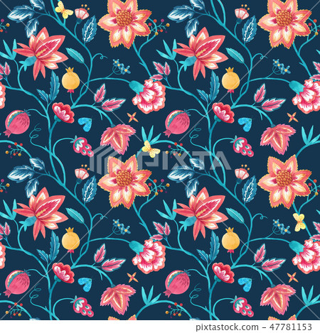 Watercolor floral pattern Watercolor floral pattern 47781153