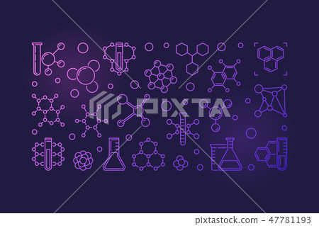 Chemical outline colored banner - vector Chemistry illustration Chemical outline colored banner - vector Chemistry illustration 47781193