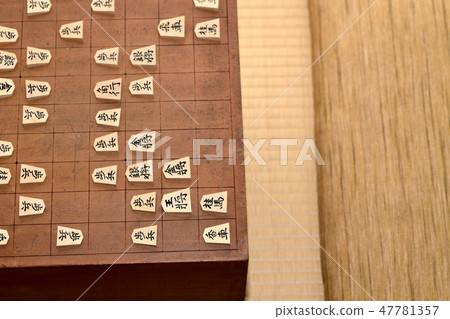 Shogi old shogi board and shogi piece 47781357