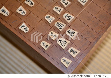 Shogi old shogi board and shogi piece 47781370