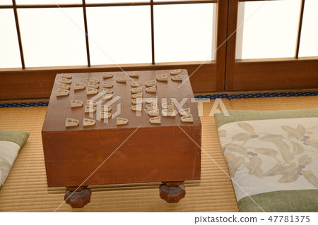 Shogi old shogi board and shogi piece 47781375