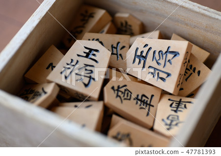 Shogi old shogi board and shogi piece 47781393