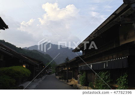 Wife lodge in summer at dusk 47782396