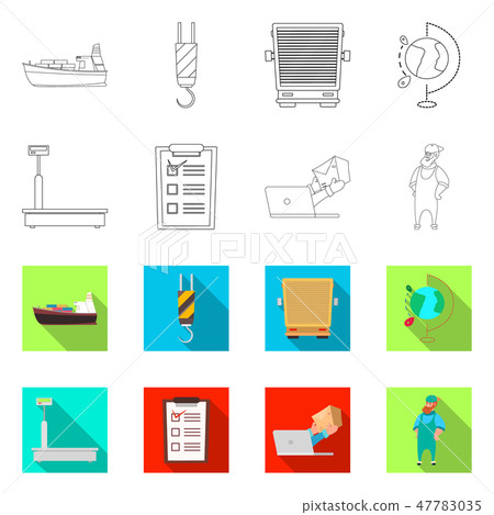 Isolated object of goods and cargo symbol. Set of goods and warehouse stock vector illustration. 47783035