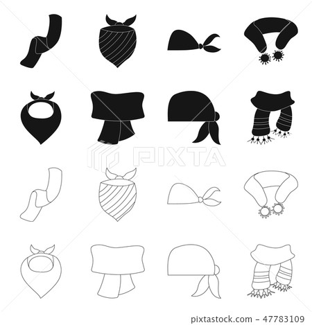 Vector illustration of scarf and shawl icon. Collection of scarf and accessory stock vector 47783109