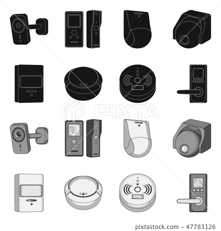 Isolated object of cctv and camera sign. Collection of cctv and system stock vector illustration. 47783126