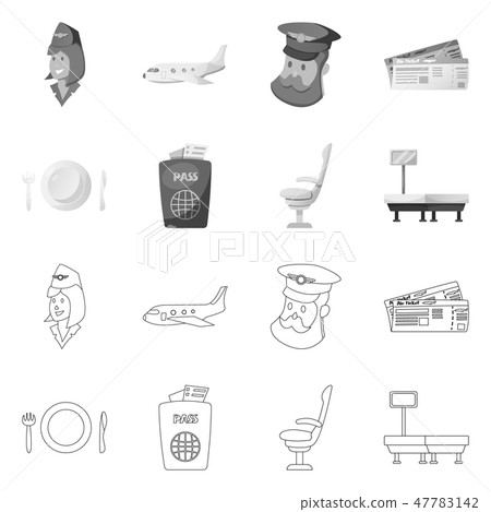 Vector illustration of airport and airplane sign. Collection of airport and plane vector icon for Vector illustration of airport and airplane sign. Collection of airport and plane vector icon for 47783142