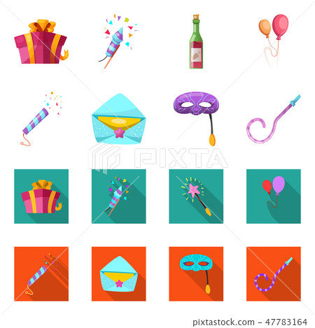 Vector design of party and birthday logo. Set of party and celebration stock vector illustration. Vector design of party and birthday logo. Set of party and celebration stock vector illustration. 47783164
