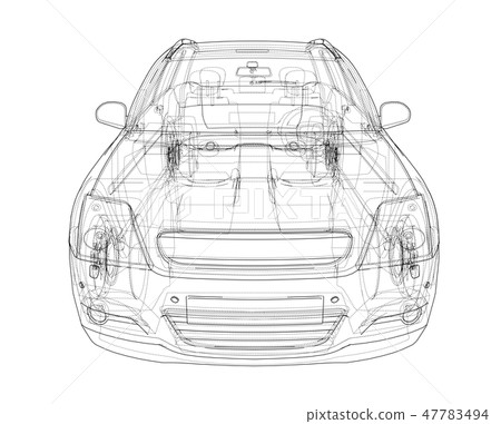 Concept car. Vector rendering of 3d 47783494