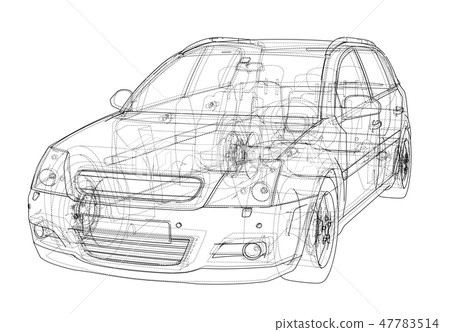 Concept car. Vector rendering of 3d Concept car. Vector rendering of 3d 47783514