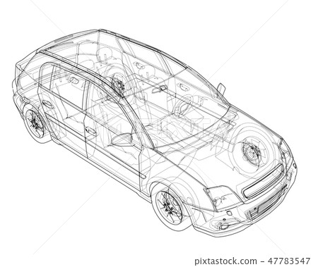 Concept car. Vector rendering of 3d Concept car. Vector rendering of 3d 47783547