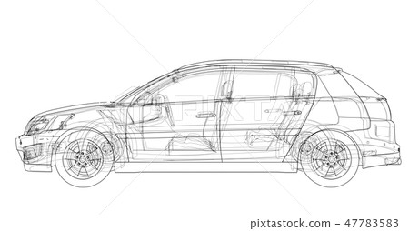 Concept car. Vector rendering of 3d 47783583