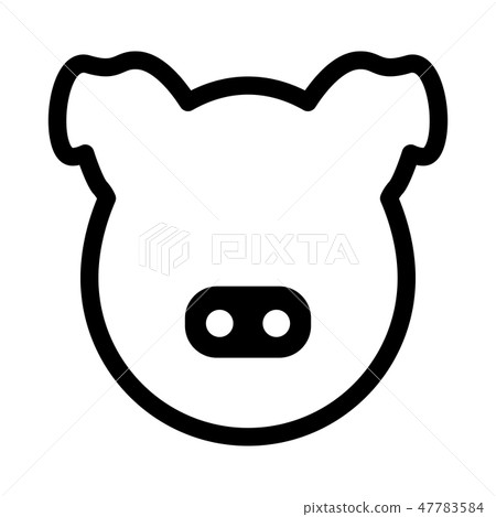Pig head outline 47783584