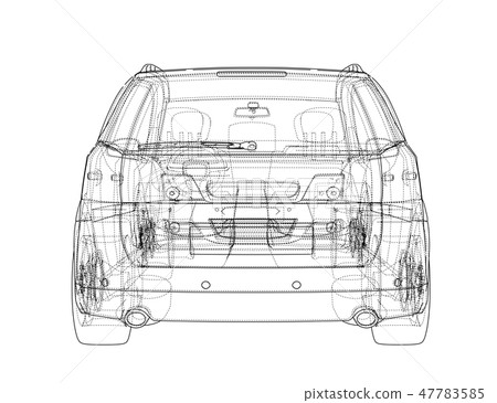 Concept car. Vector rendering of 3d 47783585