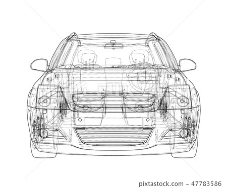 Concept car. Vector rendering of 3d Concept car. Vector rendering of 3d 47783586