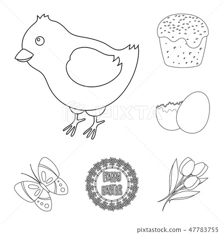 Easter is a Christian holiday outline icons in set collection for design. Easter attributes vector Easter is a Christian holiday outline icons in set collection for design. Easter attributes vector 47783755
