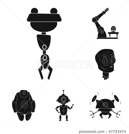 Vector illustration of robot and factory symbol. Collection of robot and space vector icon for stock Vector illustration of robot and factory symbol. Collection of robot and space vector icon for stock 47783874
